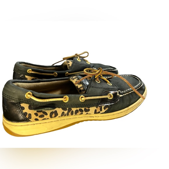SPERRY womens 11M Firefish Leopard slip on Boat Shoes loafers EUC - Picture 8 of 9